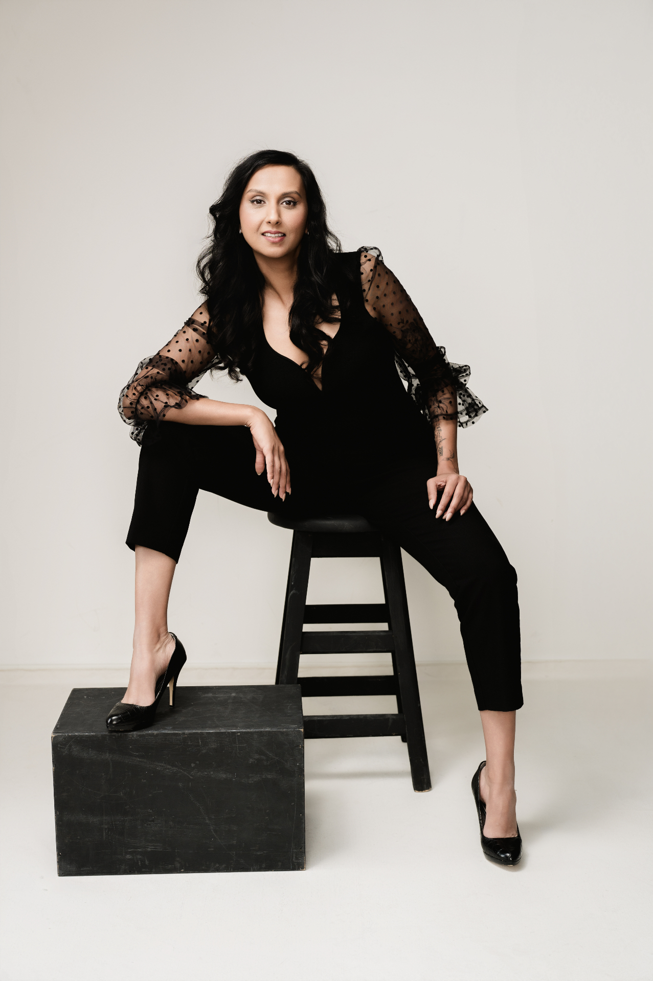 Boss Babe portrait — Sharindha in black