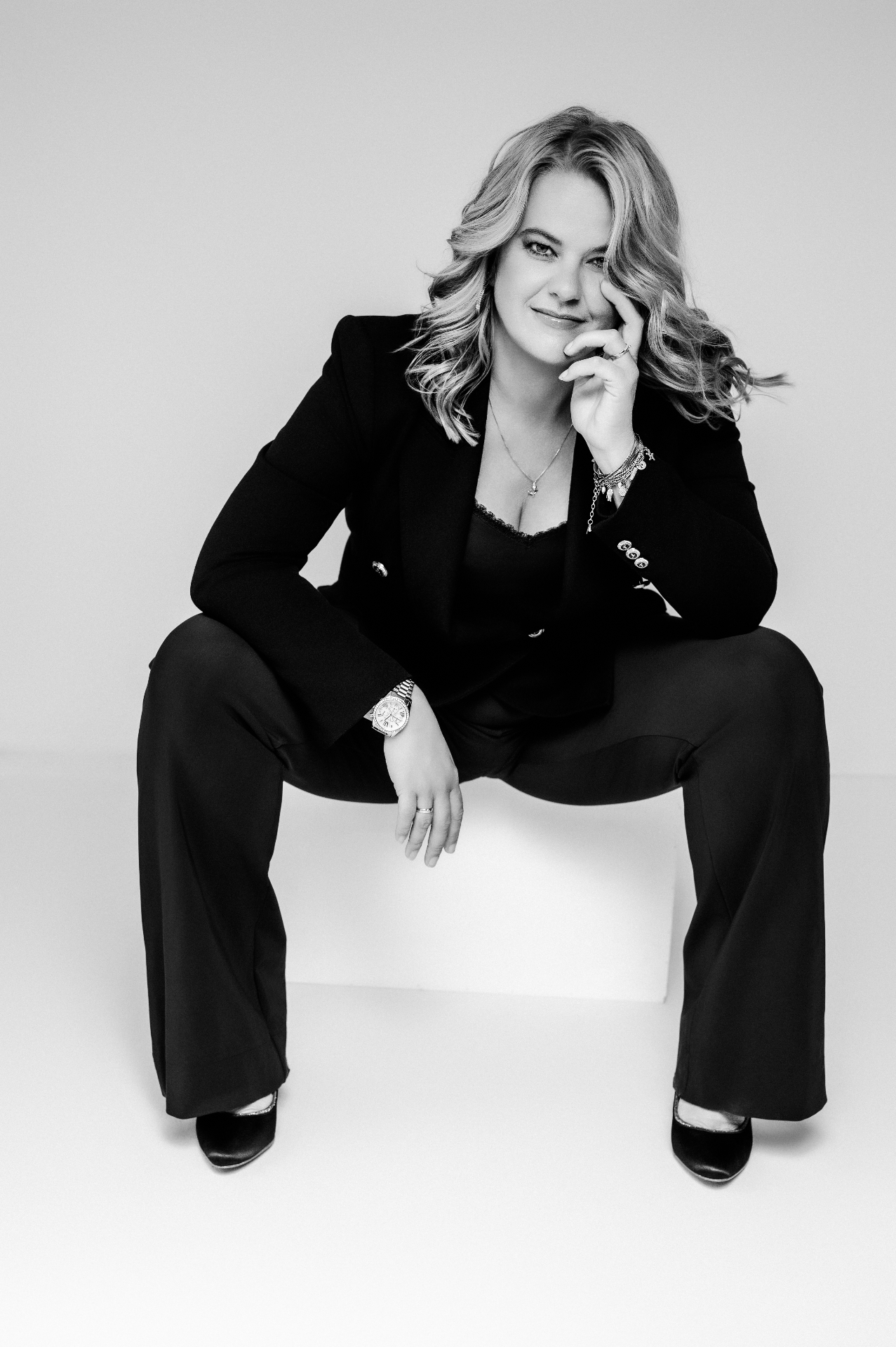 Boss Babe portrait black and white