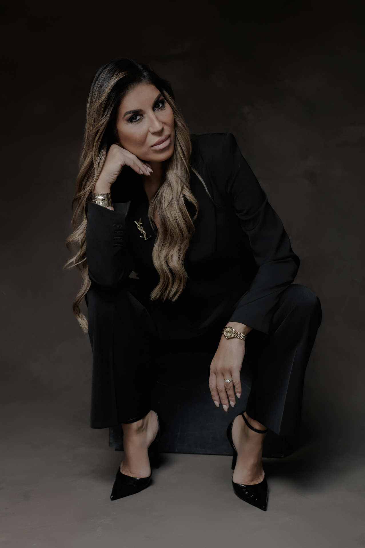 Boss Babe portrait in black YSL
