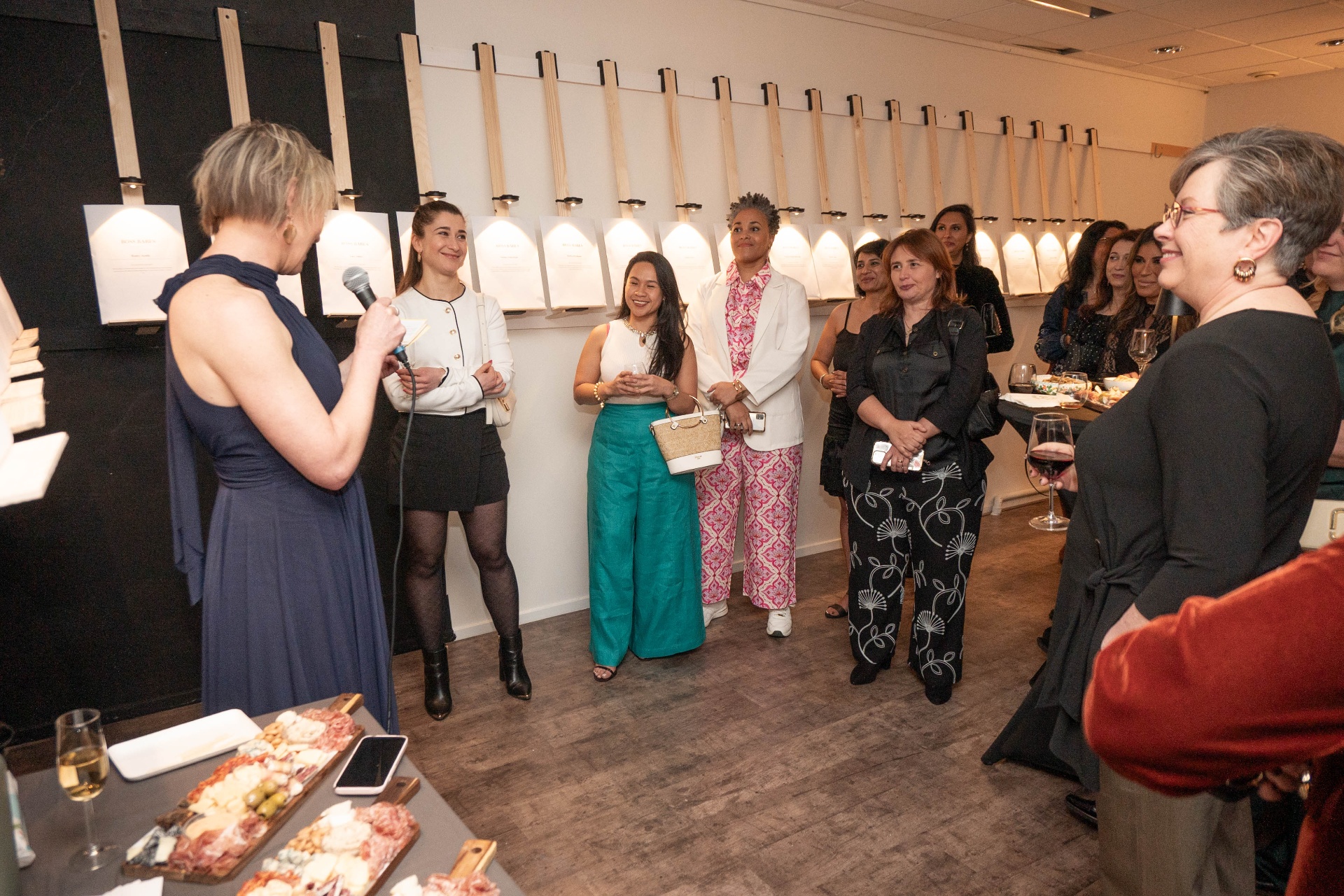 Jules speaking to guests at the event