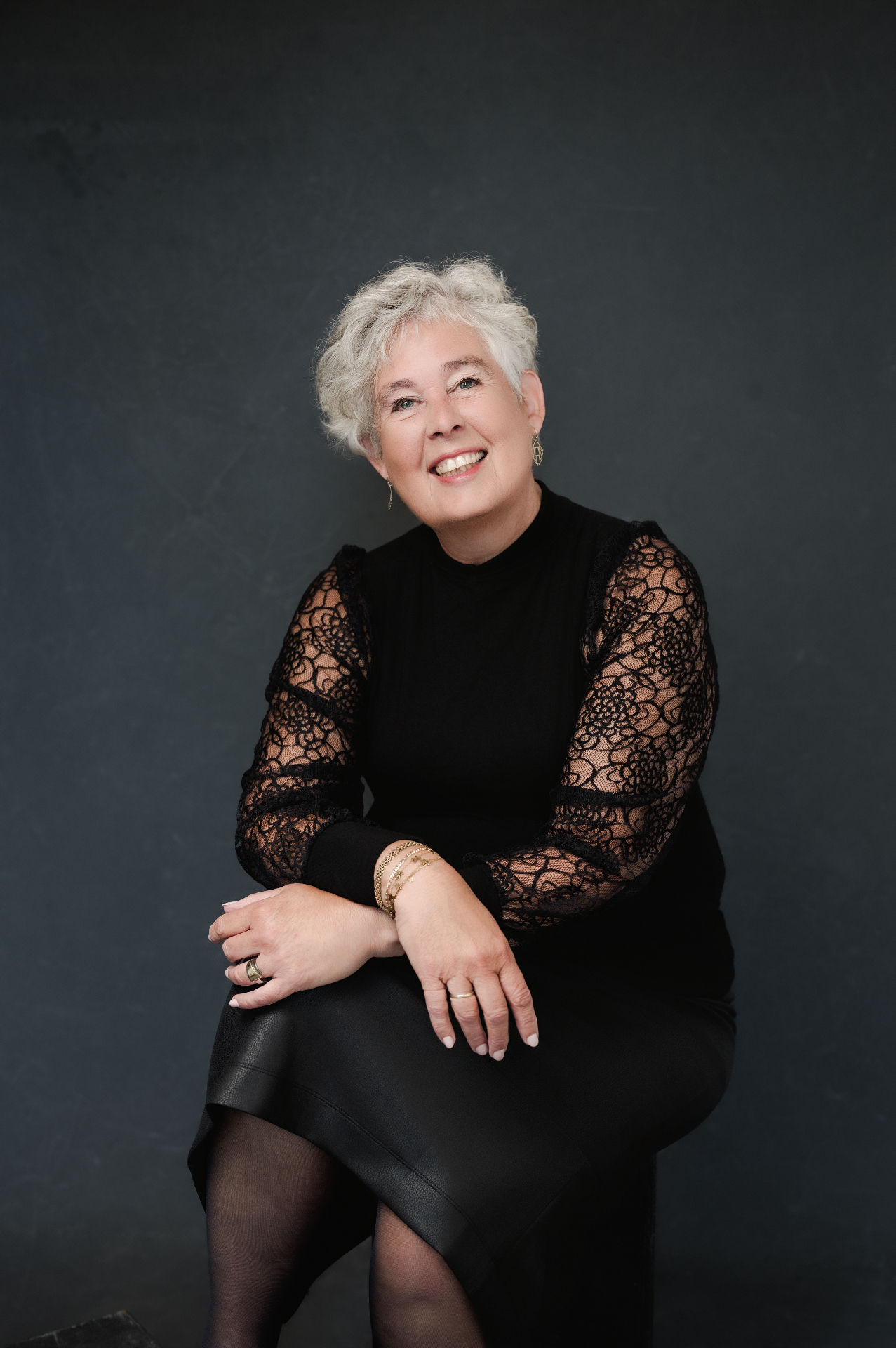 Boss Babe portrait in black lace